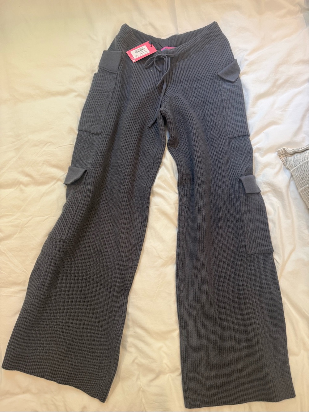 NWT Edikted Wynter Knit Cargo Pants - Gray SIZE XS and M - Picture 5 of 8